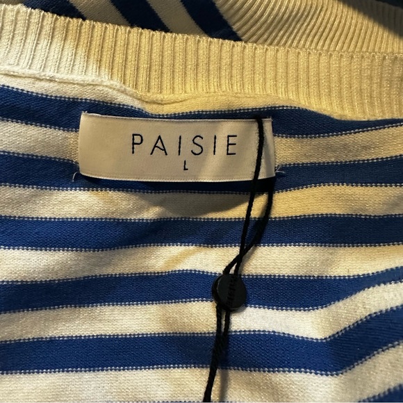 NWT Paisie Knitted Wrap Top In Marine Blue And White - Picture 10 of 13